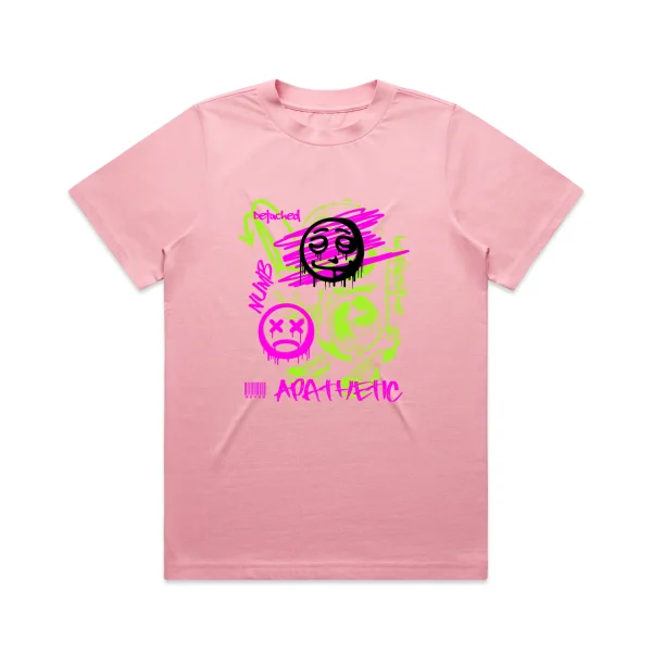 Ladies Apathetic NEON T-Shirt - Image 2