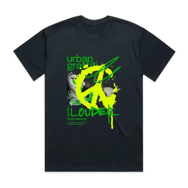 Mens Urban Graffiti Louder Than Silence T-Shirt - Image 2